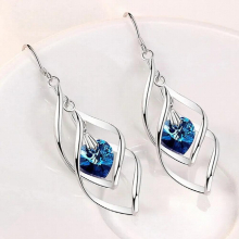 S925 Sterling Silver Drop Earrings 60MM Heart Zircon Earrings For Women Wedding Jewelry Couple
