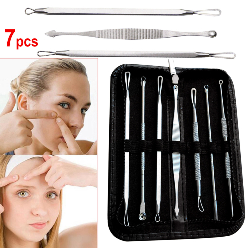 7Pcs Kit Blackhead Whitehead Pimple Spot Extractor Remover Popper Tool 2