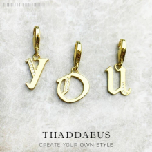 Aliphabet Letters Charm For Women Men Vintage 925 Sterling Silver Golden Gift Jewelry