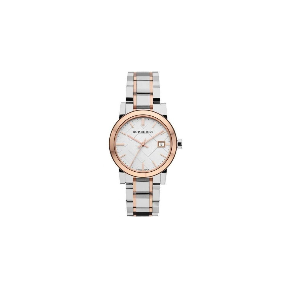 Burberry The City Watch Ladies Silver / Rose Gold Bu9105 Silver,Gold