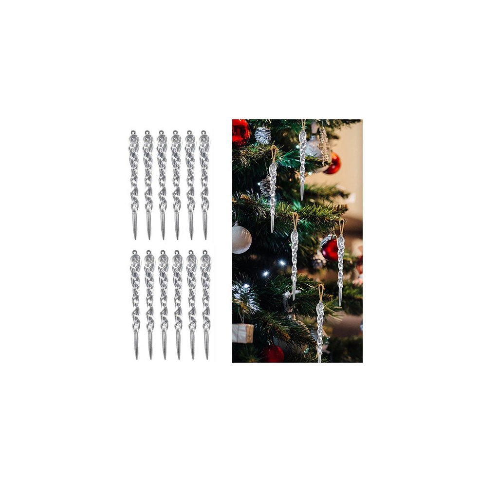 12Pcs Christmas Icicle Ornament DIY Hanging Xmas Tree Decoration