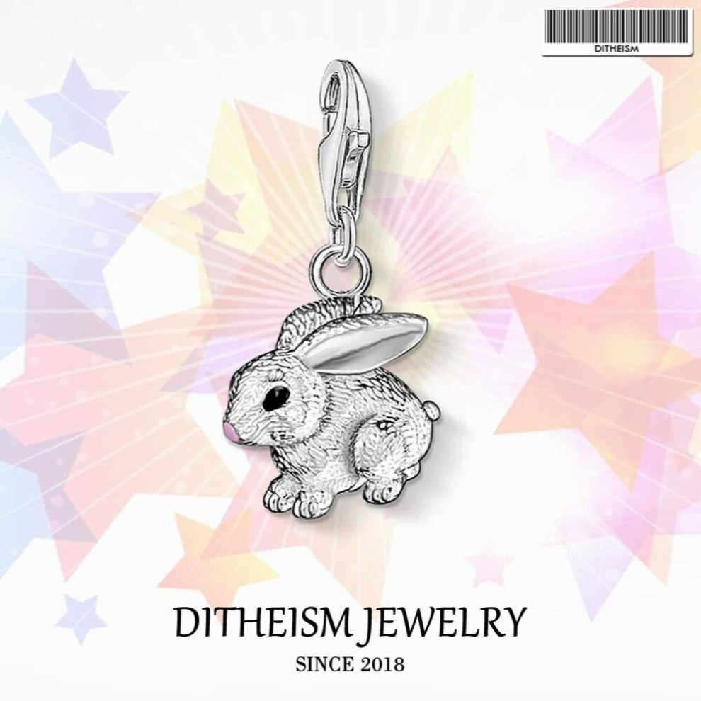 Rabbit Charms Pendant,2018 Jewelry 925 Sterling Silver Romantic Gift For Women Girls Fit Bracelet Necklace Bag Choker Key Chain-image-OPC-PCW859S-NEW
