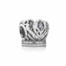 European And American 925 Silver Amusement Park Series Charms Diamond Crown Pendant Girl Gift