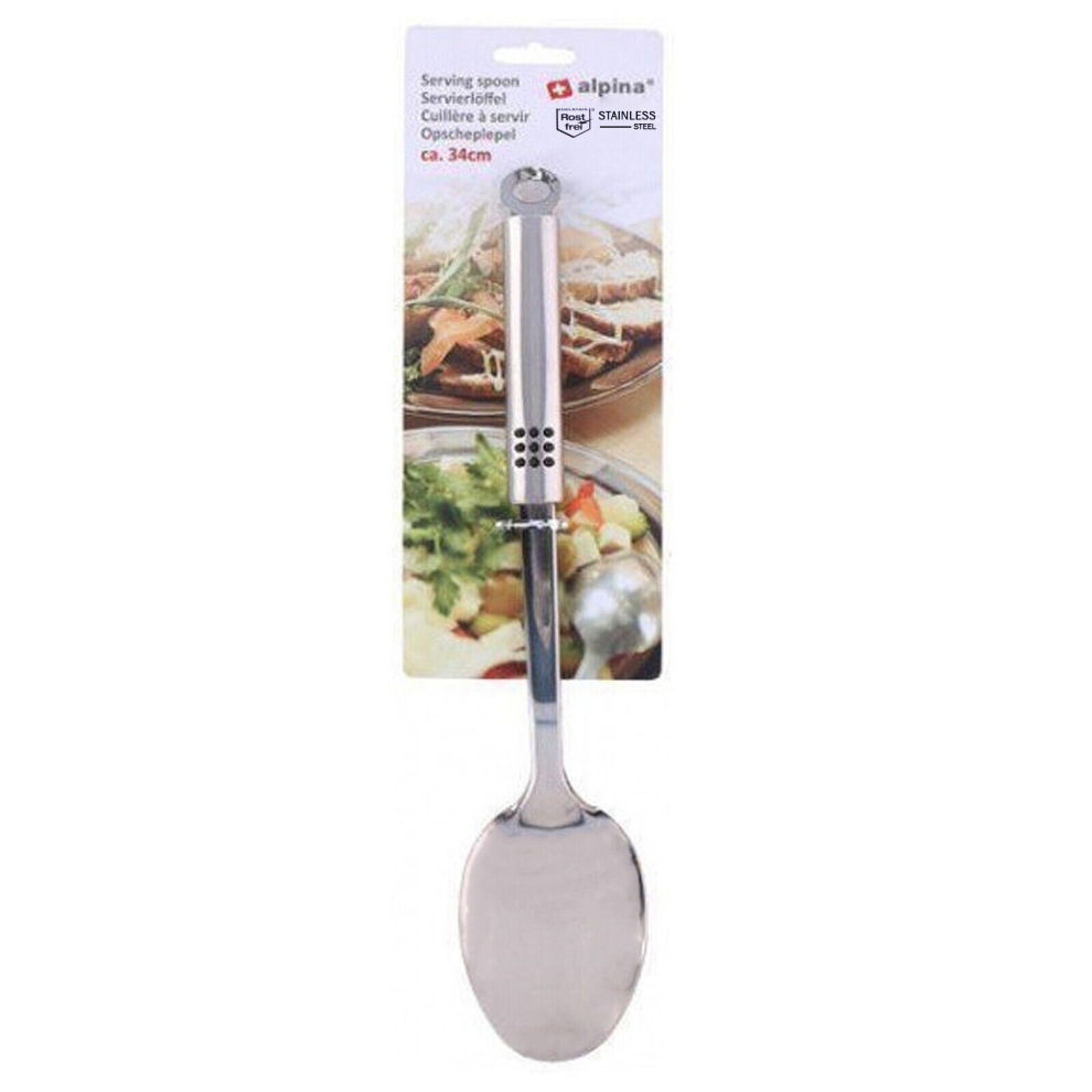 Alpina (Serving Spoon 34Cm) Cooking Utensil Stainless Steel Kitchen Spoon