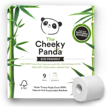 The Cheeky Panda Bamboo Toilet Paper 9 Rolls of Toilet Paper Plastic Free Packaging and Sustainable Toilet Tissue 100% Compostable