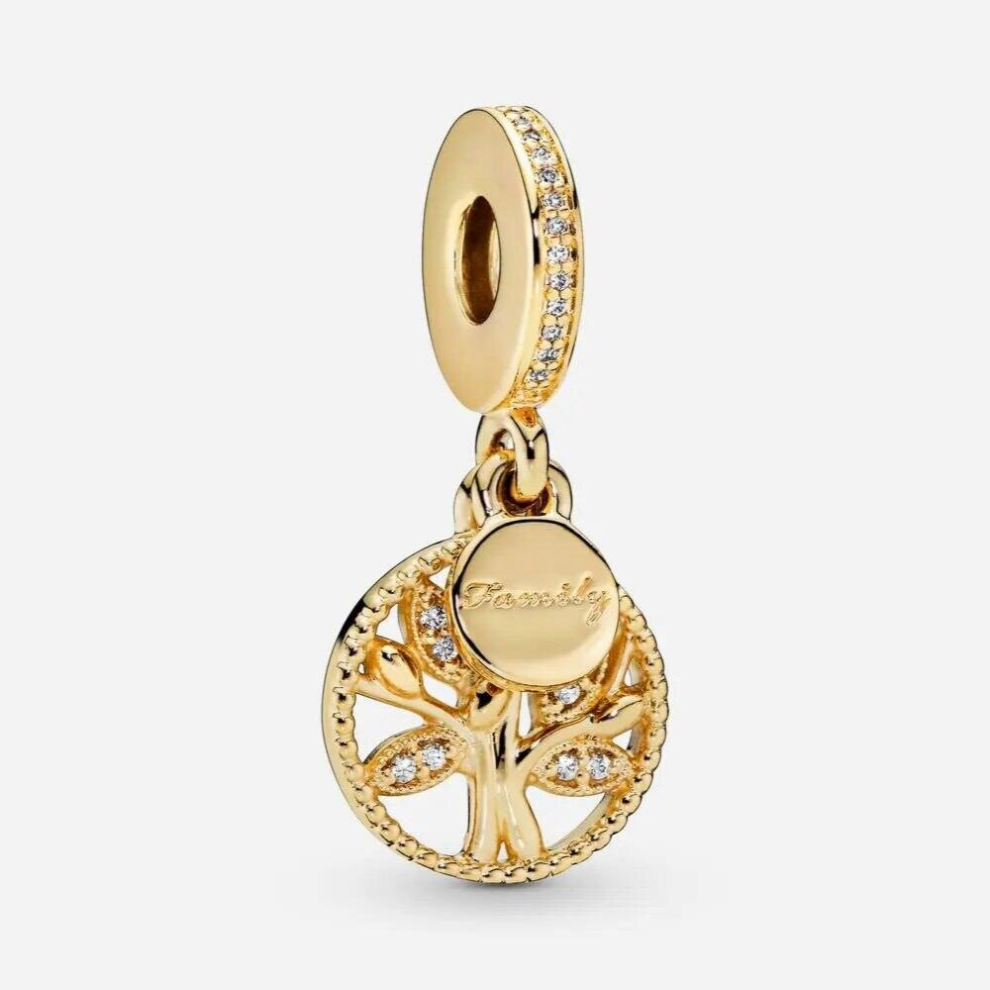 Sparkling Family Tree Dangle Charm For Womens Bracelet DIY Accessories Christmas Jewelry Gift