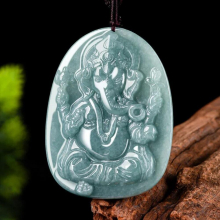 Natural A Jade Water Elephant God Ice Jade Pendant Elephant Nose Wealth God Mens Charms Jewelry Drop