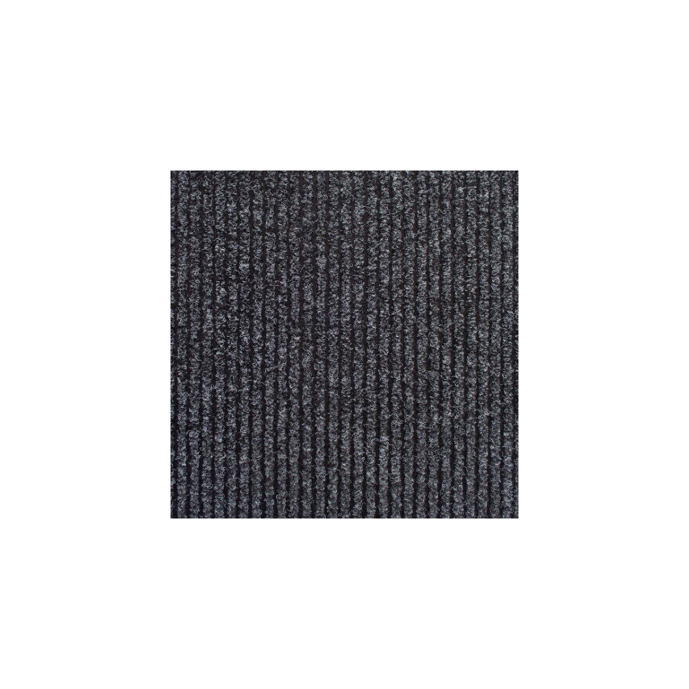 (3m Length x 1m Width) Anthracite Entrance Matting - Heavy Duty Mat - Door Mat - Ribbed Fibre - 1m Width