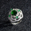 925 silver micro-encrusted diamond natural emerald ring flash engagement open female diamond ring 5