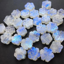1 Pc Fengbaowu Natural Stone Rainbow Moonstone Snowflake DIY Pendant Crystal Jewelry Gift For Children Women