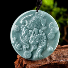 Natural A-grade Jade Waxy Seed Water Attracting Wealth Pixiu Pendant Jadeite Attracting Wealth Mens Charms Womens Jewelry