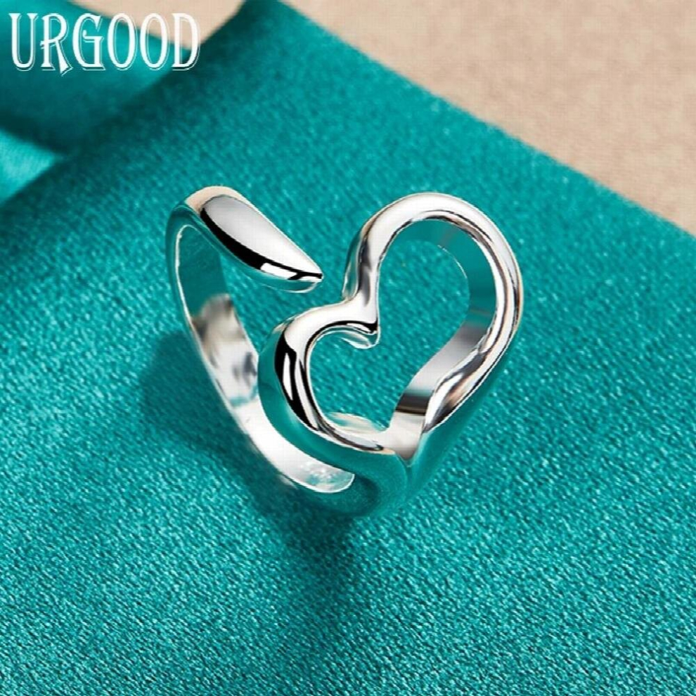 925 Sterling Silver Heart Open Ring For Women Man Party Engagement Wedding Romantic Jewelry Gift-image-OPC-PCW8CGN-NEW