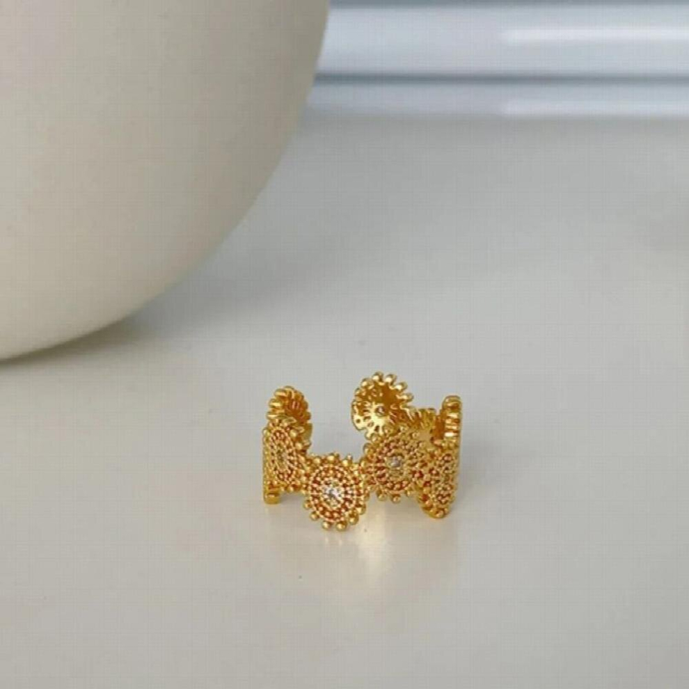 Silver Sun Flower Rings for Women Twine Retro Opening Wedding Ring Party Fine Jewelry Gift-image-OPC-PCW8DDS-NEW