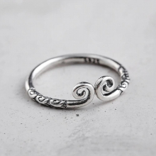 Retro Style 925 Sterling Silver hoops Open Rings For Women Vintage Jewelry Accessories hoop curse Ring