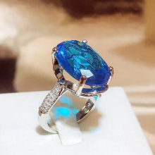 Classic Ultra Sparkling Oval Sapphire Full Diamond Couple Ring For Women Geometric Zirconia Silver Plated Engagement Jewelry