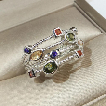 Creative Irregular Couple Ring For Women Openwork Champagne Sapphire Light Green Oval Round Full Diamond Gift Wedding Jewelry