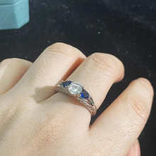 Cellacity Classic 925 Sterling Silver Ring With Sapphire Gemstone Wedding Engagement Gift For Women Fine Jewelry Gift