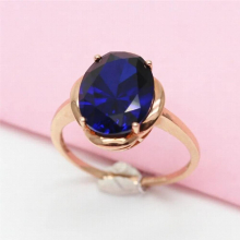 585 Purple Light Inlaid Sapphire Rings For Women Plated 14K Rose Creative Charm Wedding Jewelry Gift