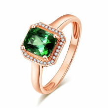 Cellacity Rectangle Emerald Ring for Women Silver 925 Jewelry with Gemstones Rose Opening adjustable Ornament Party