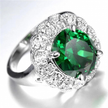 Vintage 925 Silver Jewelry Women Ring Oval Emerald Zircon Gemstones Finger Rings for Wedding Engagement Party Gift Accessories