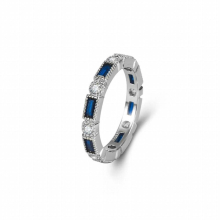 Women Ring Accessories 925 Silver Jewelry with Sapphire Zircon Gemstone Finger Rings for Wedding Party Promise Gift