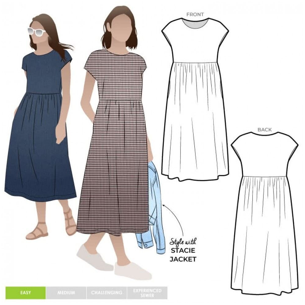 Style Arc Sewing Pattern Montana Midi Dress Women Sizes 4-16