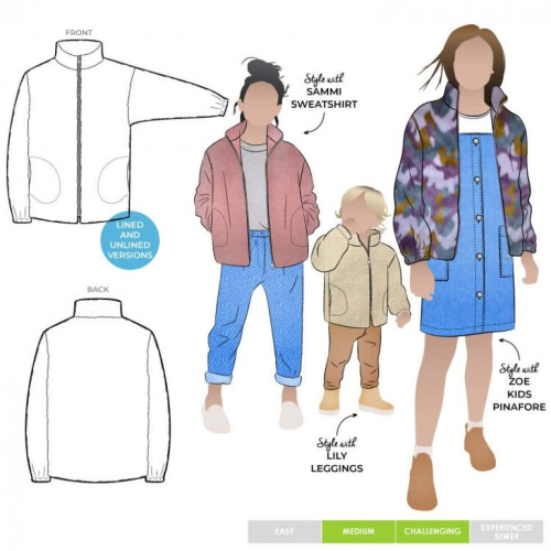Style Arc Sewing Pattern Kids Teddy Jacket Kids Ages 1-8