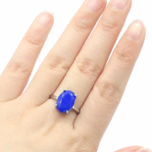 14x10mm Lovely 3.4g Real Sapphire Females Engagement Silver Rings Eye Catching