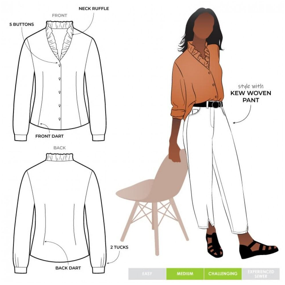 Style Arc Sewing Pattern Francesca Shirt Women Sizes 10-22