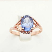 585 purple inlaid crystal oval sapphire wedding rings for women wedding engagement ladies jewelry