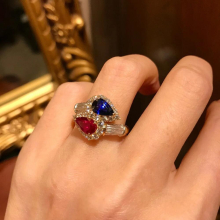 Double Stone Two Tone Rings for Wome Shine Sapphire Zircon Luxuey Wedding Engagement Fine Jewelry