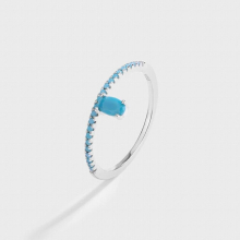 Creative Irregular Round Oval Sapphire Full Diamond Couple Ring For Women 100% Sterling Silver Valentine Jewelry