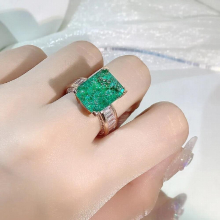 18K Rose Ring Emerald Sapphire Gemstone Flower Rings Wedding Party Gift Women Jewelry Wedding Bridal Jewelry
