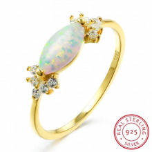 Unique Female Fire Opal Ring Minimalist Silver Yellow Water Drop Engagement Ring Promise Love Wedding Rings For Women