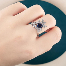 Cellacity Oval shap sapphire gemstone ring for charm lady silver 925 jewerly women wedding party fine jewerlygift