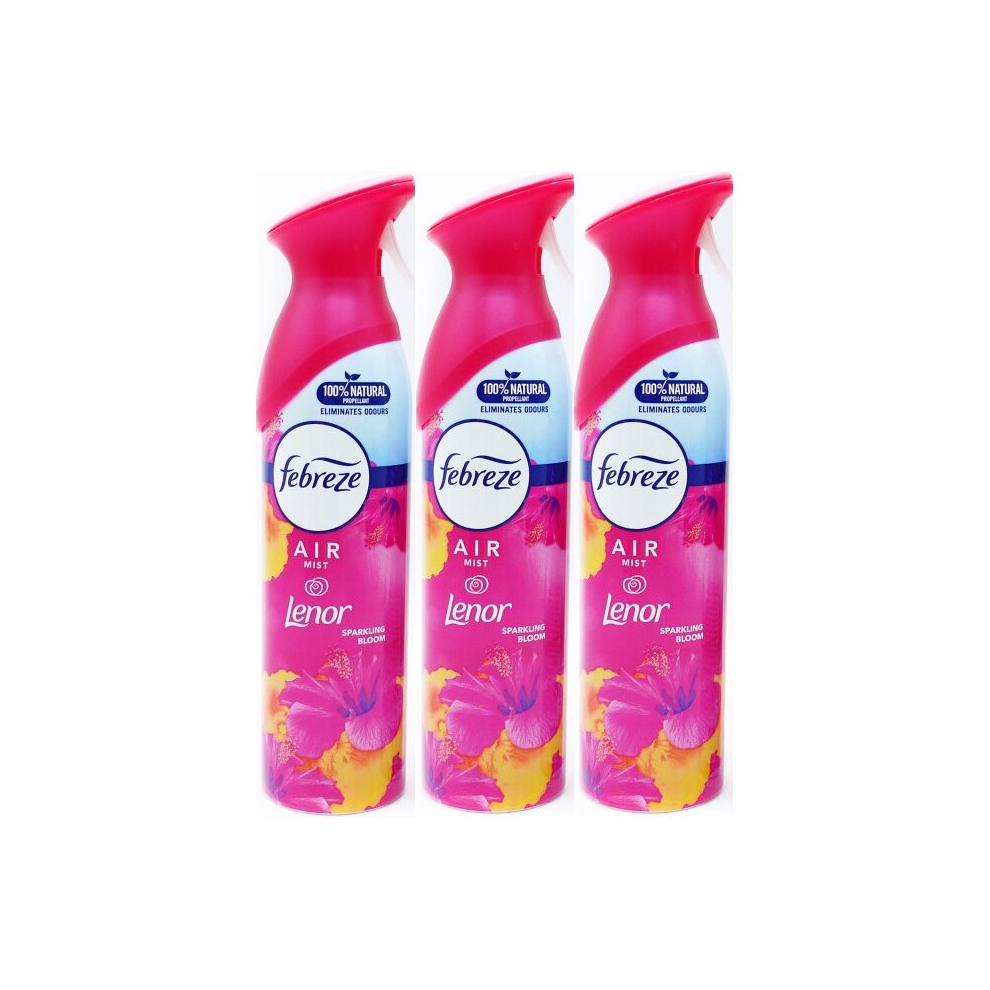 3 X 300 ml Febreze Air Freshener Spray - Sparkling Bloom