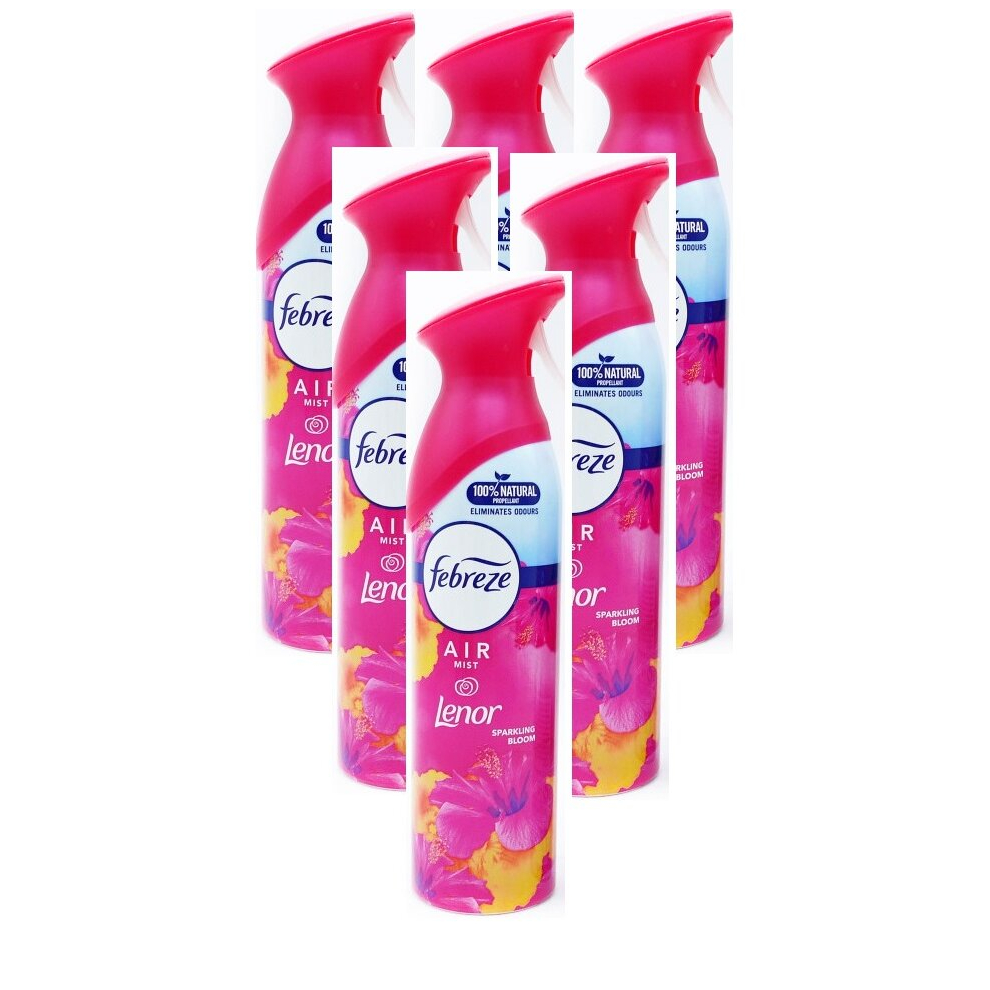 6 X 300 ml Febreze Air Freshener Spray - Sparkling Bloom