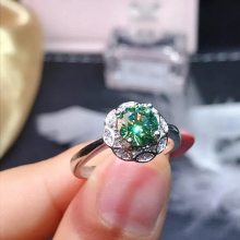 925 Sterling Silver Ring Women Natural Cat Eye Emerald Gemstone Jewelry Anillos De Silver 925 Jewelry Ring with Box