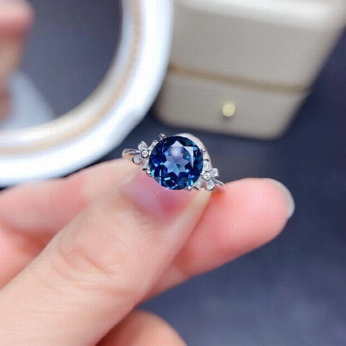 sapphire treasure open ring female temperament pendant necklace