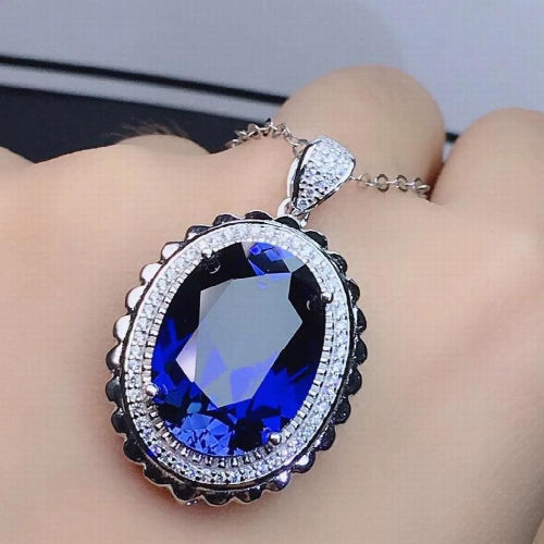 double-row zircon oval sapphire open ring female 2