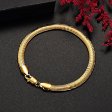 unisex Gift 18K Plated 6MM Snake Bone Necklaces Bracelets for Men Women Jewelry Sets Gift