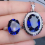 double-row zircon oval sapphire open ring female 4
