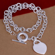 Genuine 925 Sterling Silver Necklace and Bracelet Jewelry Set for Women - Charms & Party Wear