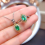 product set simulation emerald tourmaline separation electroplating open ring female pendant 2