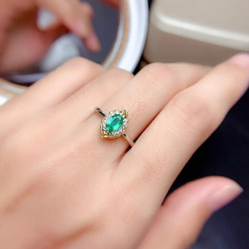 product set simulation emerald tourmaline separation electroplating open ring female pendant 2