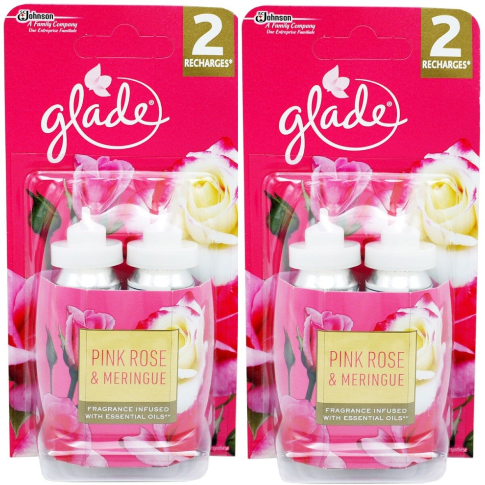 4 x 18ml Glade Sense and Spray Refill - Pink Rose & Meringue