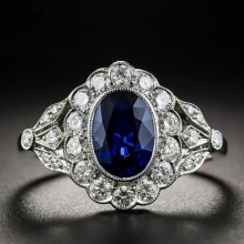 Charm Rings for Women 925 Silver Jewelry Accessories Oval Sapphire Zircon Gemstone Finger Ring Wedding Engagement Party