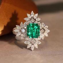 Exquistie Princess Cut Square Emerald Ring 925 Silver Rings for Women Wedding Party Retro Jewelry