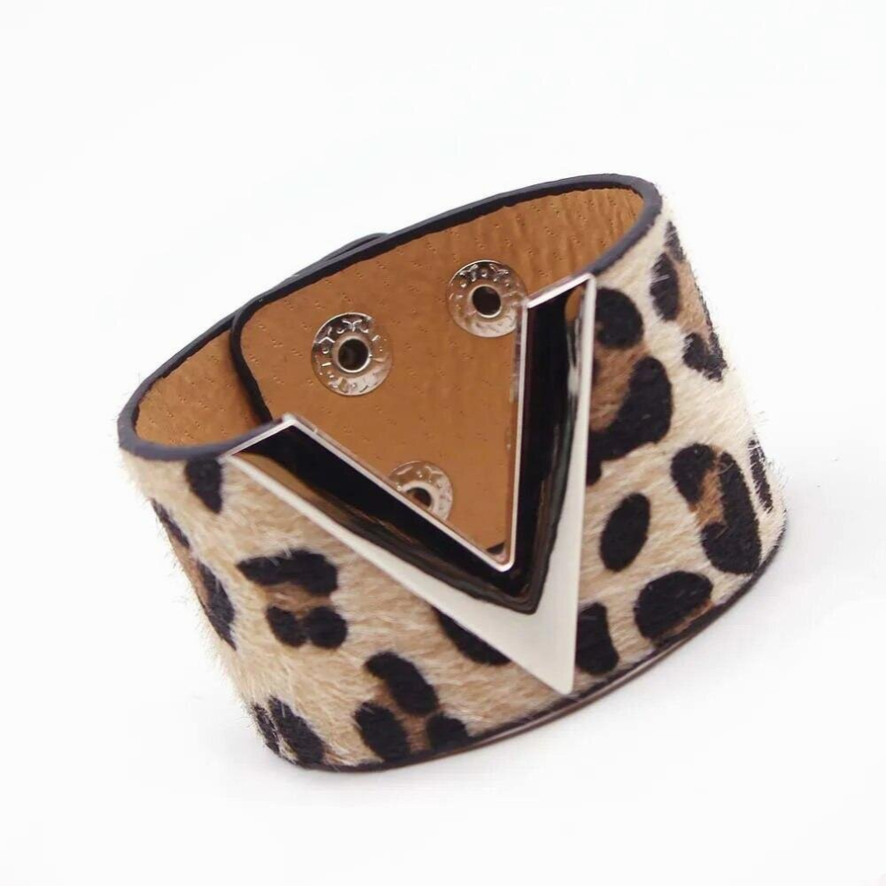 Leopard Charm Leather Bracelets For Women Wristband V Cuff Wrap Bracelets & Bangles Femme Jewelry Gift Multicoloured