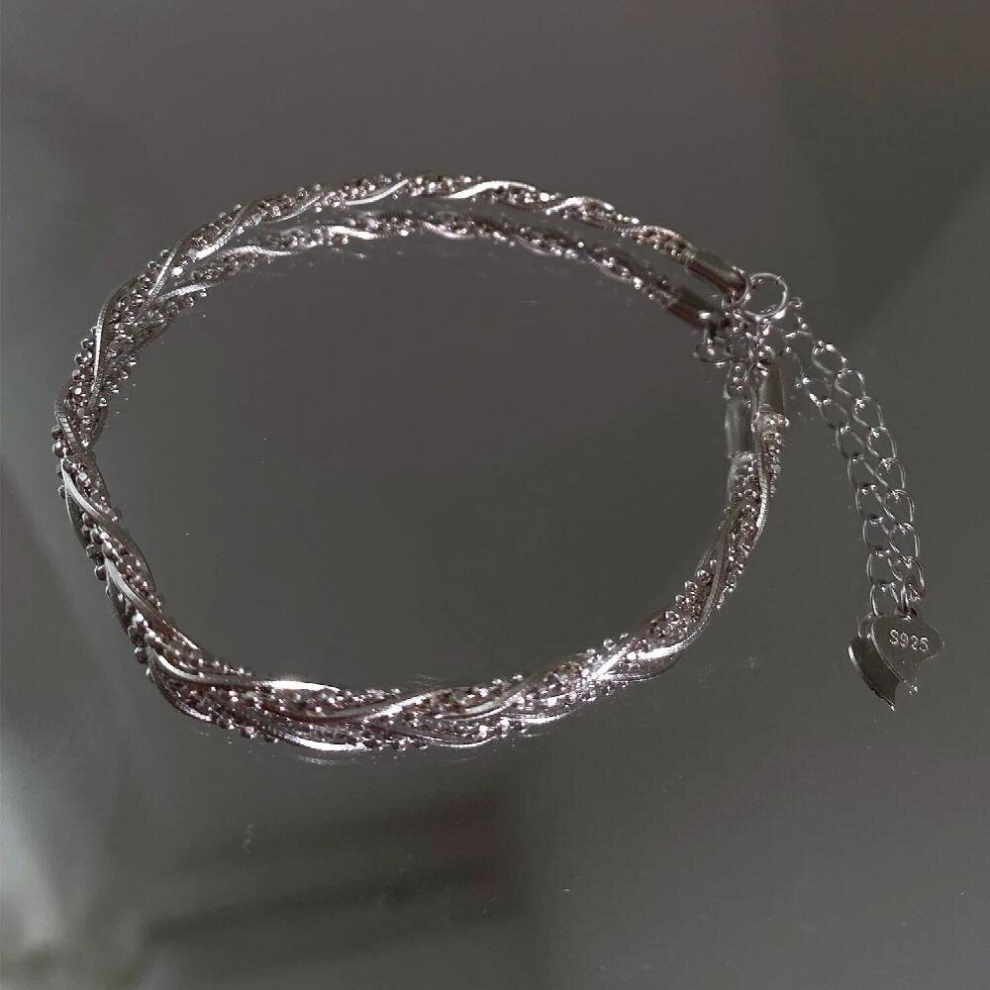 Silver Twisted Woven Bracelet For Women Temperament Unique Jewelry Gift-image-OPC-PCW8SQT-NEW